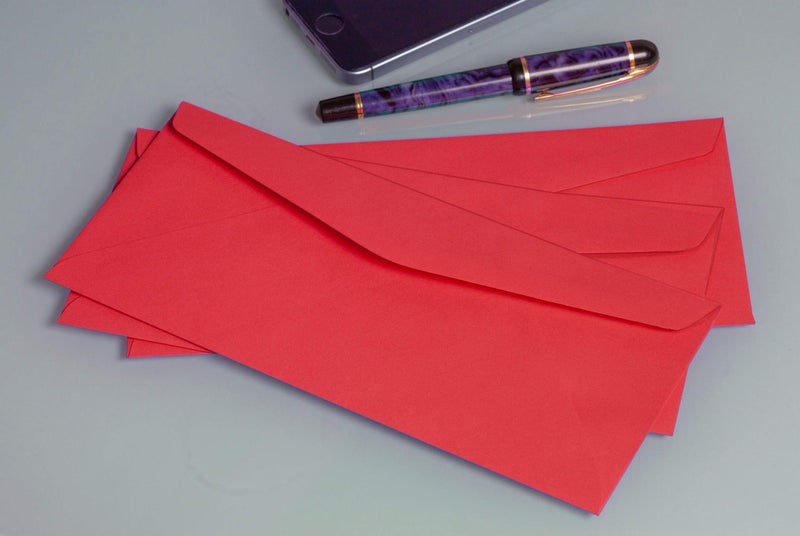 EnDoc #9 Colored Envelopes - Business, Invitation, Documents, Legal Letter, Envelope, Cute For Gift Notes/Decorations - Color Starburst Bright Red - Non Window Return Envelopes - 50 Pack - Image 3